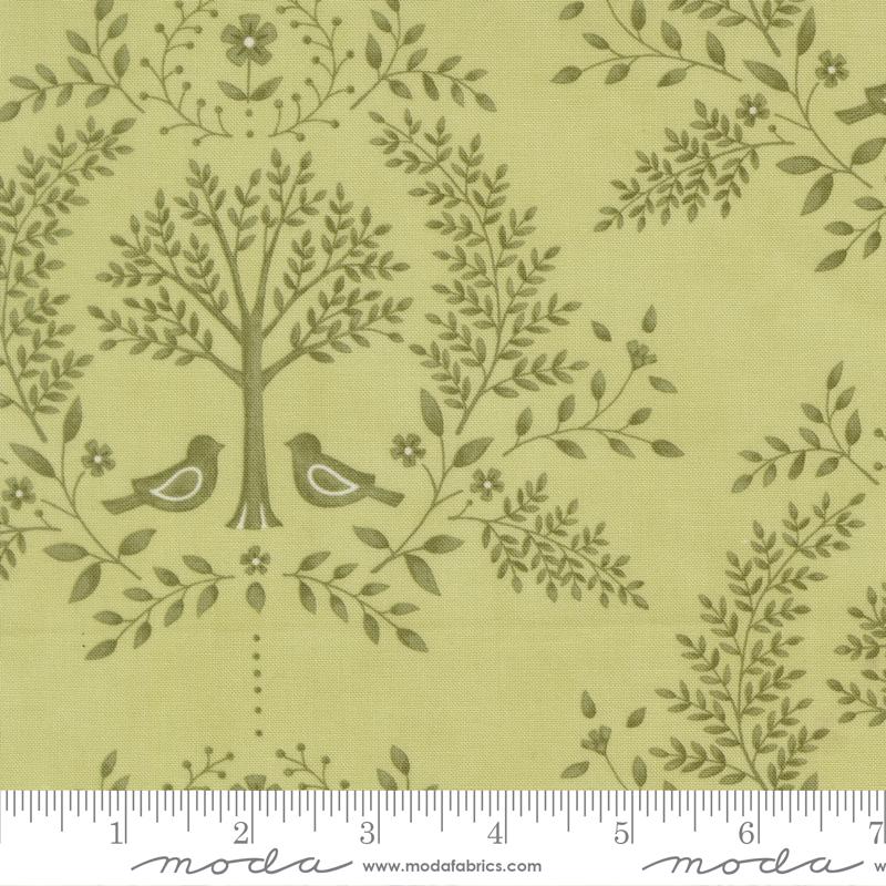Family Tree Damask Eucalyptus - Quilt Fabric