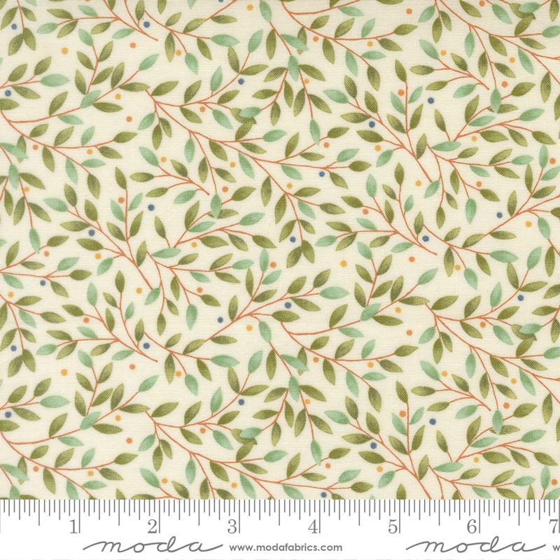 Family Tree Leaf Warm White - Quilt Fabric