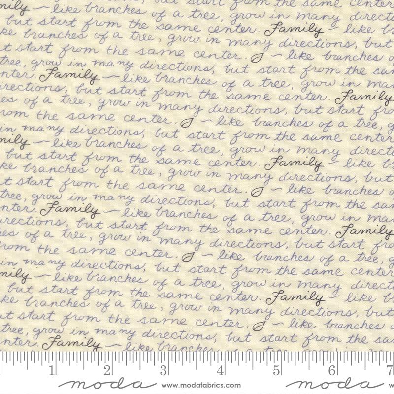 Family Tree Script Warm White - Quilt Fabric