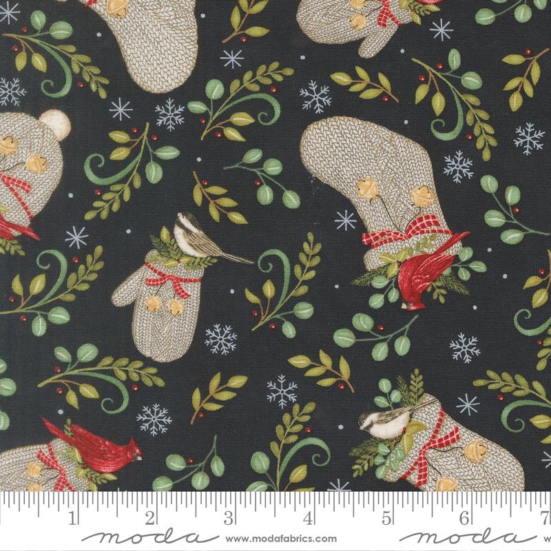 When Snow Falls Mittens Night Sky - Quilt Fabric