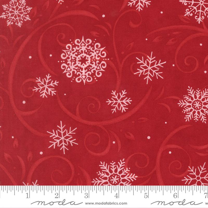 When Snow Falls Snowflake Berry Red - Quilt Fabric