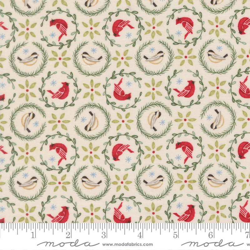 When Snow Falls Wreaths Snowy White - Quilt Fabric