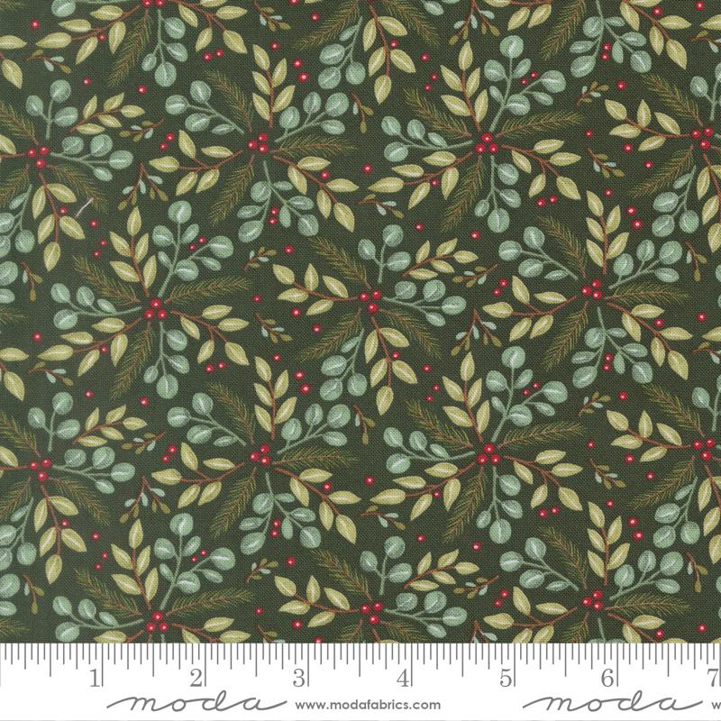 When Snow Falls Greenery Holly - Quilt Fabric
