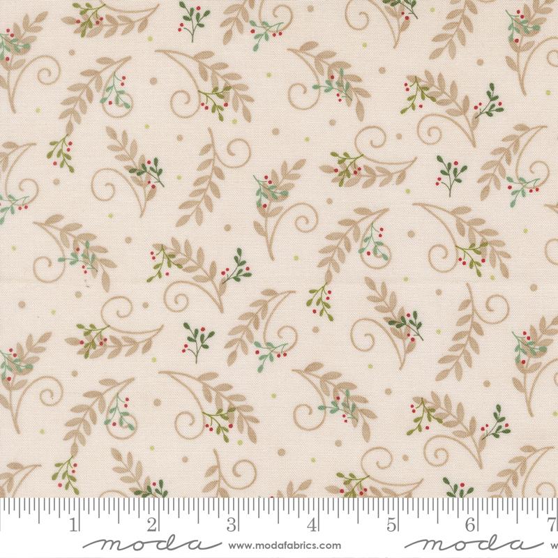 When Snow Falls Sprig Snowy White - Quilt Fabric