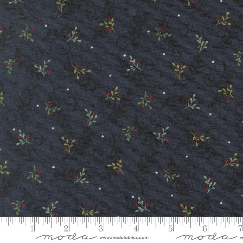When Snow Falls Sprig Night Sky - Quilt Fabric