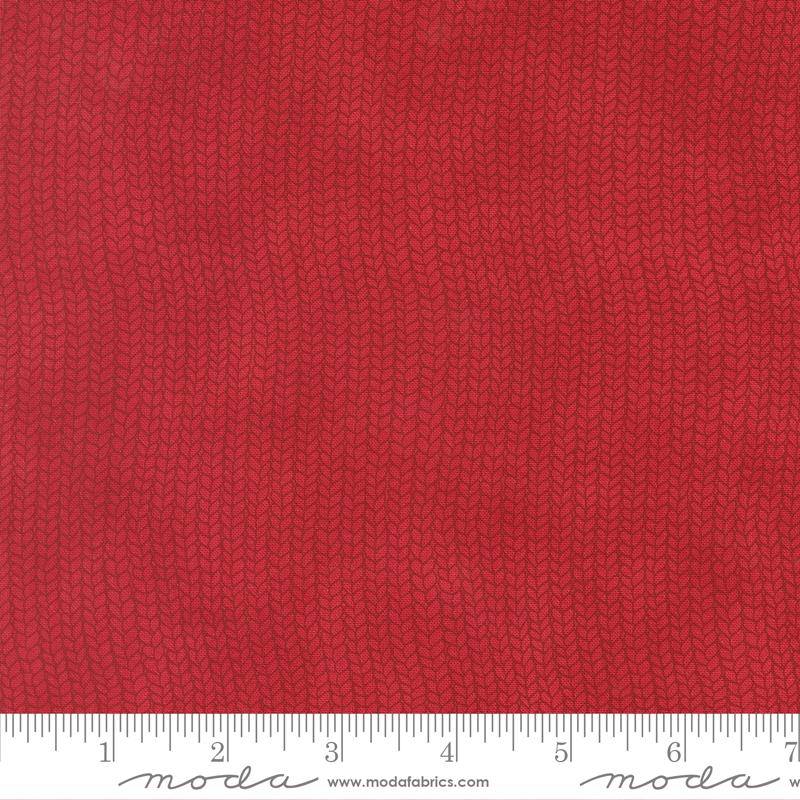 When Snow Falls Lined Berry Red - Quilt Fabric