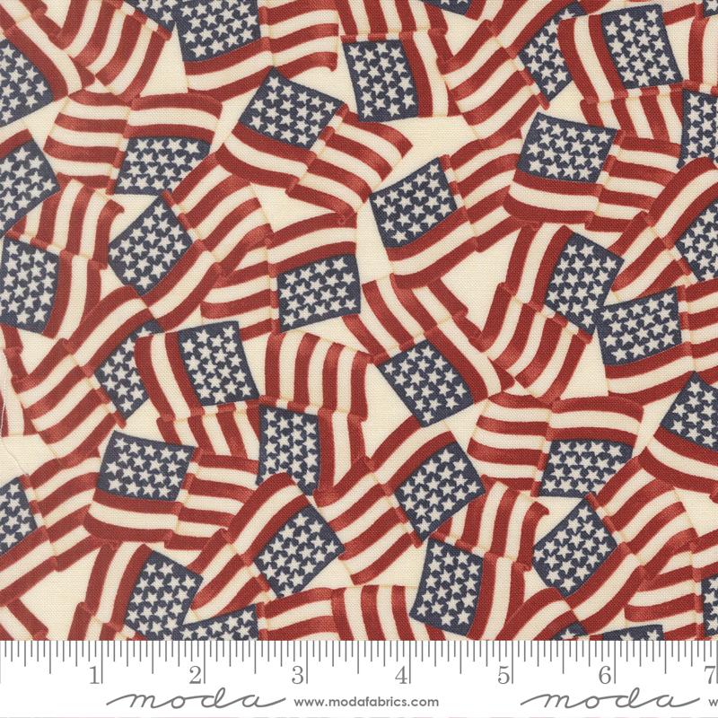 America 250 Years Flags Parchment - Quilt Fabric
