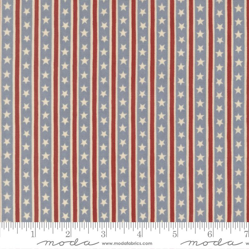 America 250 Years Stripes Steel Blue - Quilt Fabric