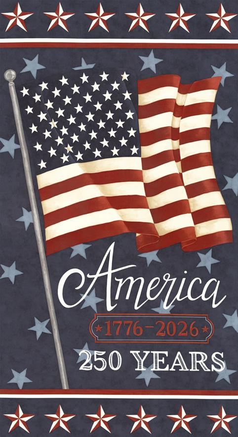 America 250 Years Blue - Quilt Panel