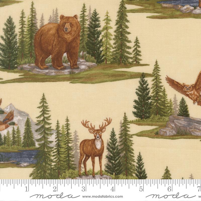 Northwoods Lodge Wildlife Natural - Quilt Fabric