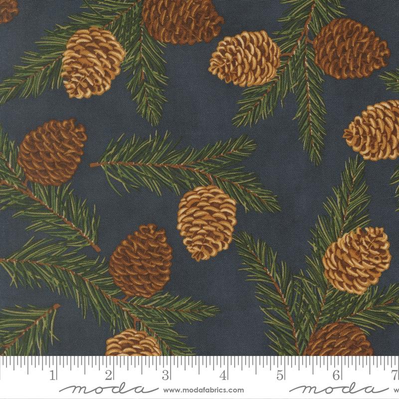 Northwoods Lodge Pinecones Midnight - Quilt Fabric