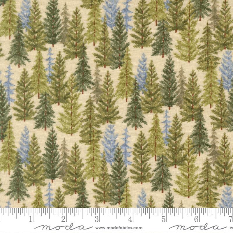Northwoods Lodge Trees Natural - Quilt Fabric