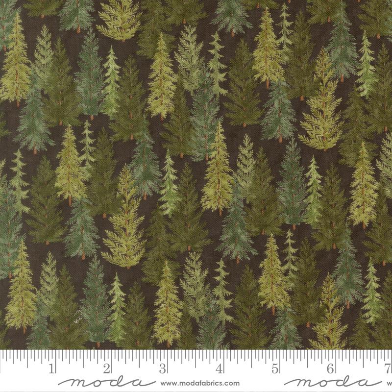 Northwoods Lodge Trees Soil - Quilt Fabric