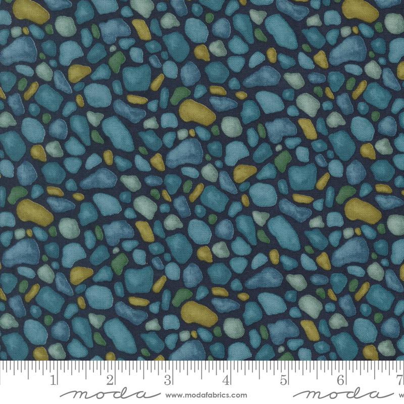 Seaside Stones Deep Sea - Quilt Fabric, zoomed in. Select this picture to zoom back out.