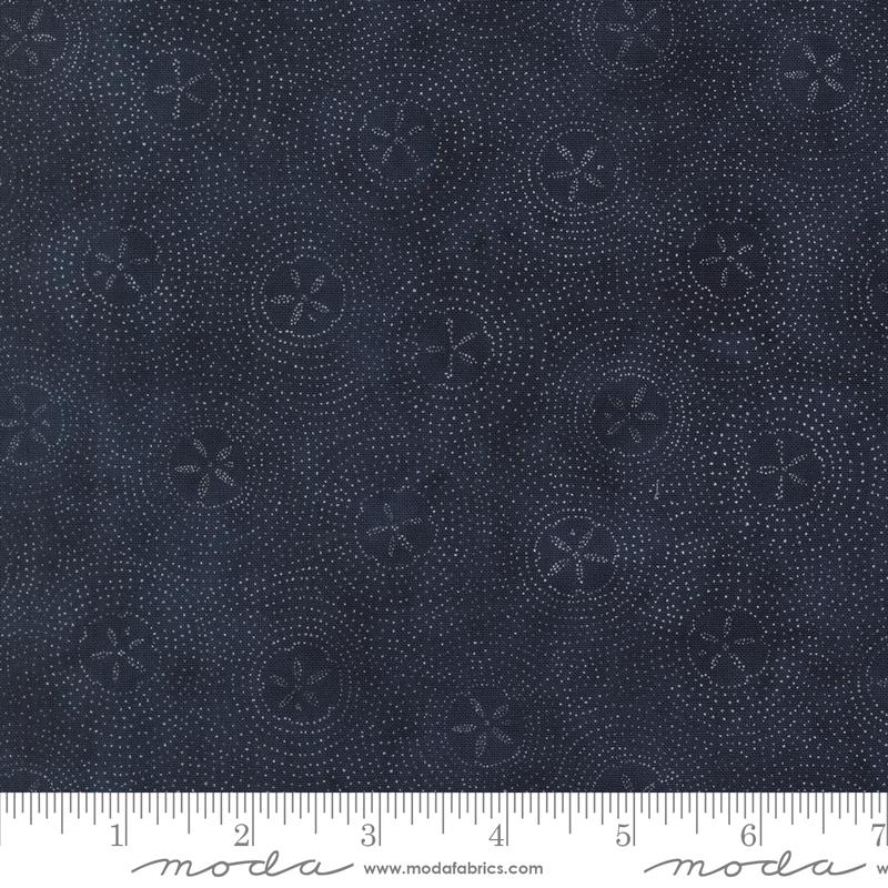 Seaside Sand Dollars Deep Sea - Quilt Fabric, zoomed in. Select this picture to zoom back out.