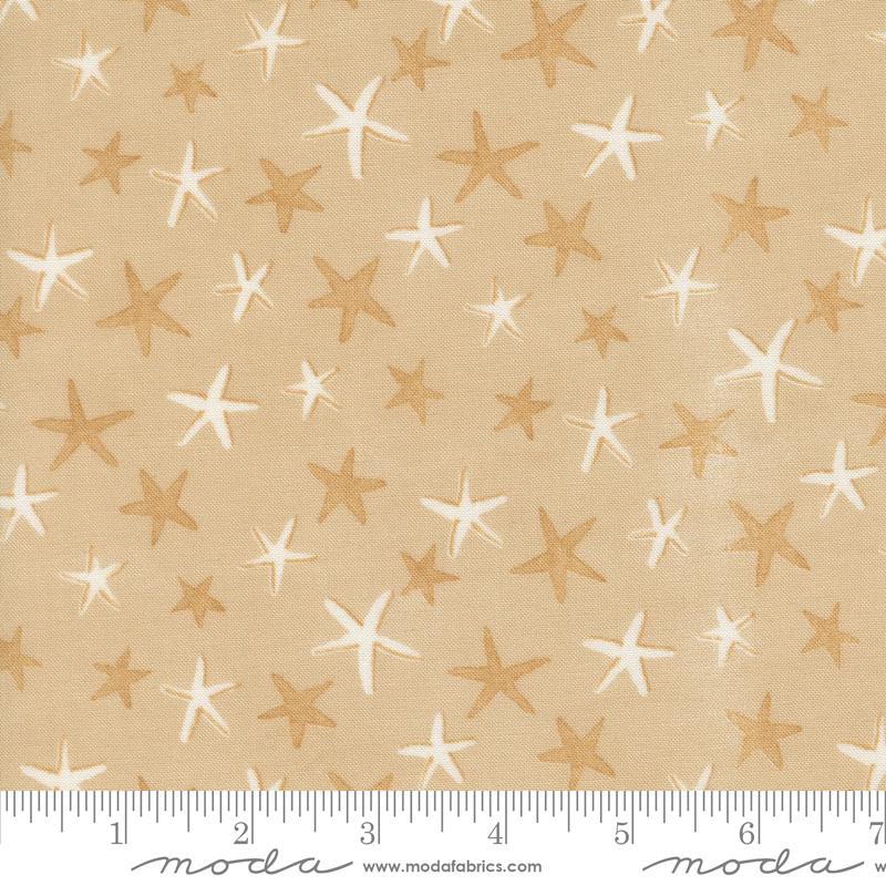 Seaside Stars Sand - Quilt Fabric, zoomed in. Select this picture to zoom back out.