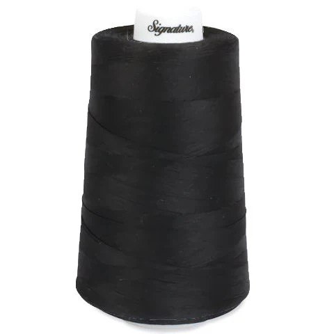 Poly Cotton Cone Thread 6000 yd Black 070, zoomed in. Select this picture to zoom back out.