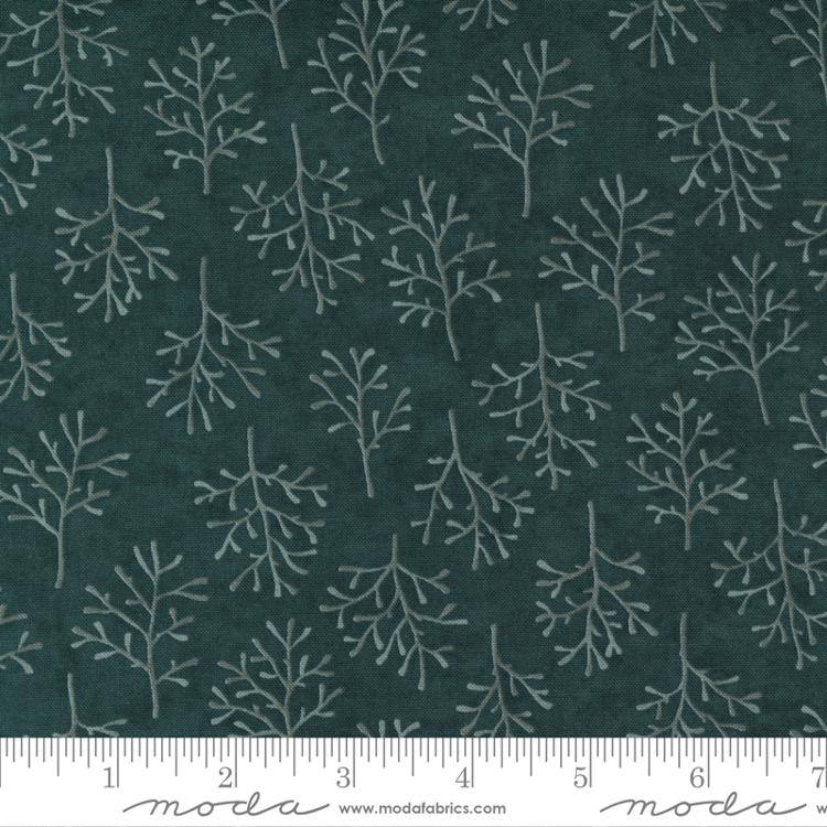 Warm Winter Wishes Spruce Green - Winter Trees - Fabric