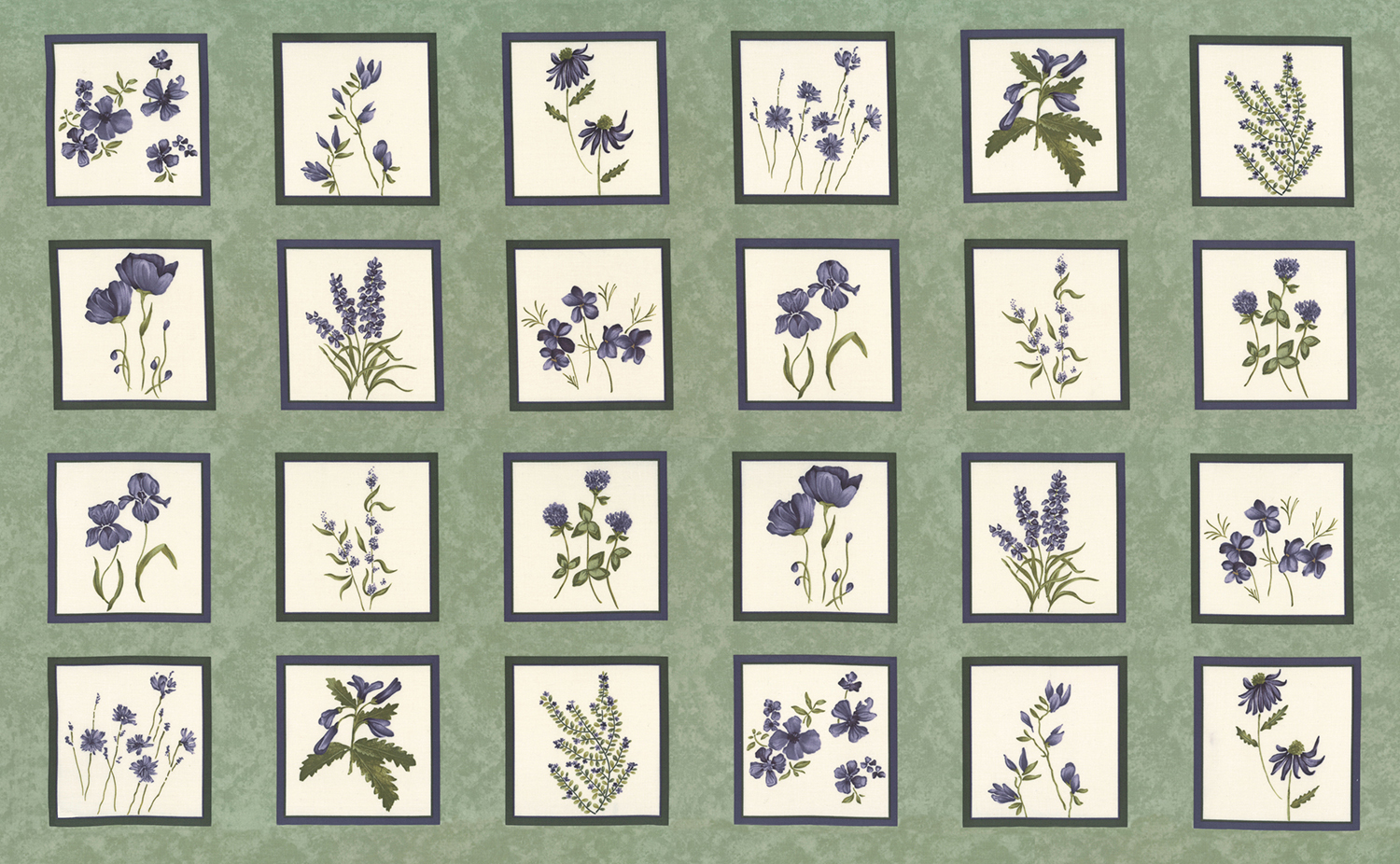 Wild Iris Panel Lichen - Quilt Panel