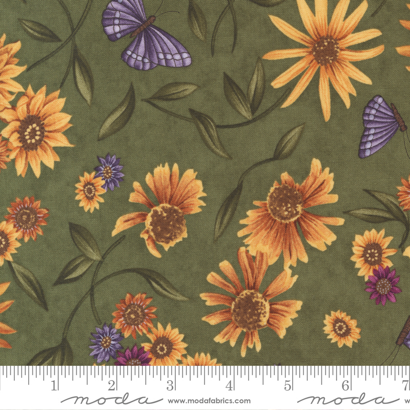 Sunflower Garden Olive - Sunflower Garden - Quilt Fabric