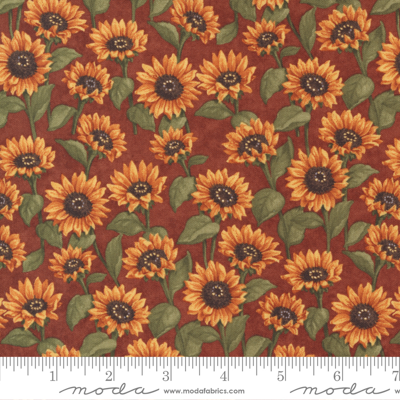 Sunflower Garden Rust - Coming Up - Quilt Fabric