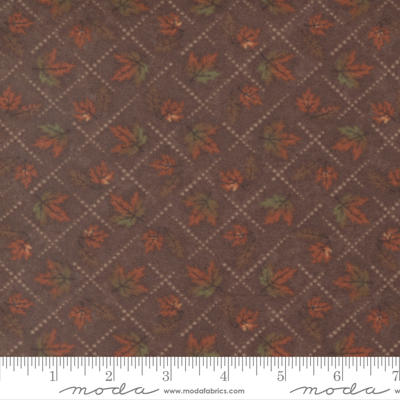 Fall Melody Flannel Brown - Diamond Leaves - Quilt Fabric
