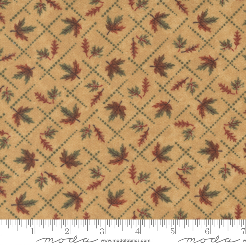 Fall Melody Flannel Golden - Diamond Leaves - Quilt Fabric