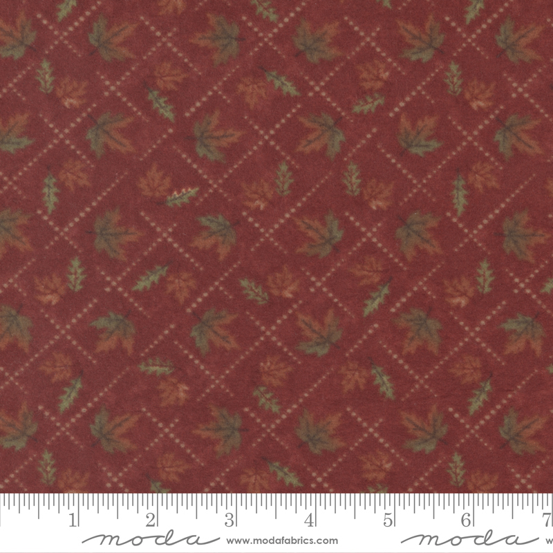 Fall Melody Flannel Crimson - Diamond Leaves - Quilt Fabric
