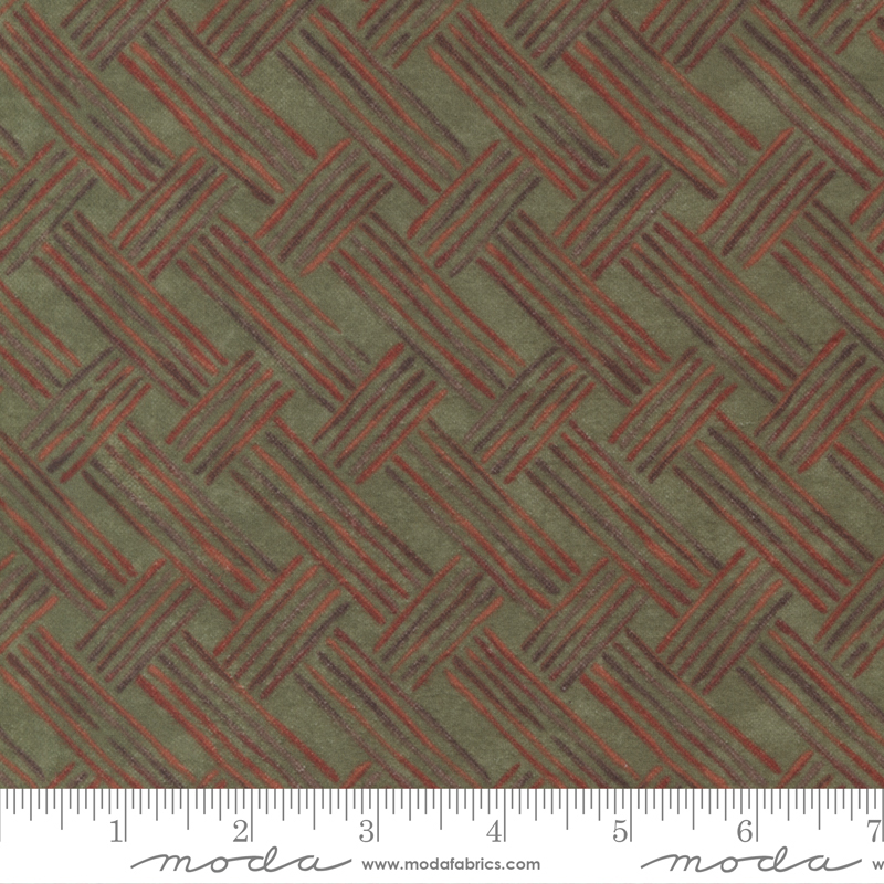 Fall Melody Flannel Olive - Basket Weave - Quilt Fabric