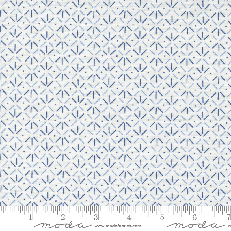 Watermarks Footprints Lily Indigo - Quilt Fabric