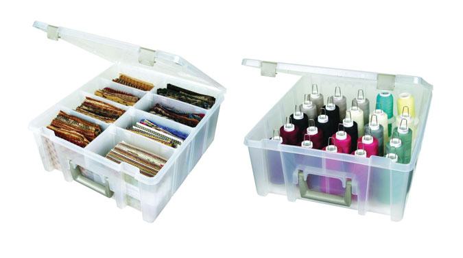 Organizer Stackable Per Artisti ARTBIN | SUPER SATCHEL DELUXE IN TRANSLUCENT WITH DIVIDED LID / ONE Contenitore Per Hobby E Craft