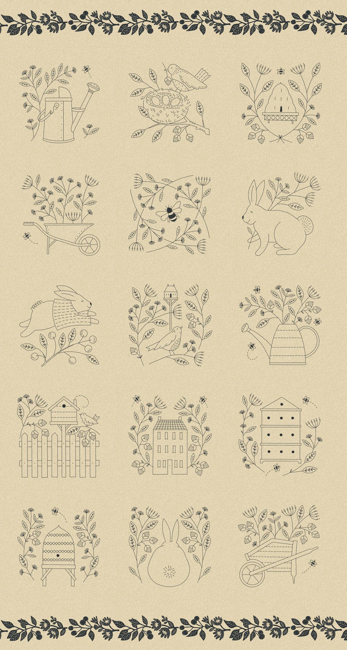 Bloom And Grow Linen - Panel