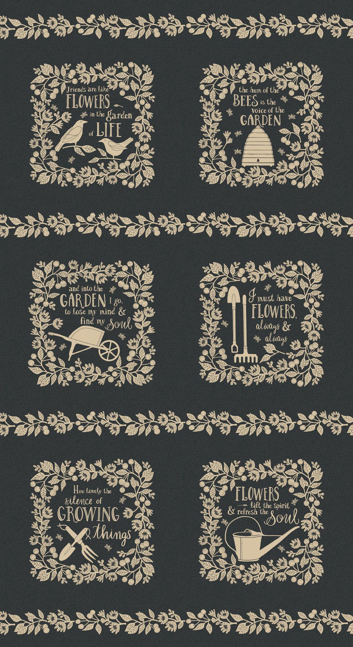 Bloom And Grow Black - Panel