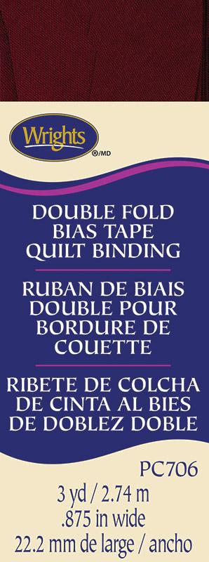 Wrights Double Fold Bias Tape - Ox Blood