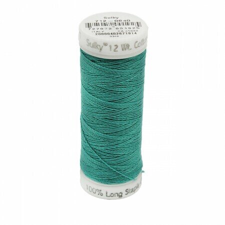 Medium Aqua - Sulky 12wt Cotton Petites Thread 50 yds