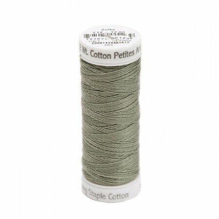 Dark Grey Khaki - Sulky 12wt Cotton Petites Thread 50 yds