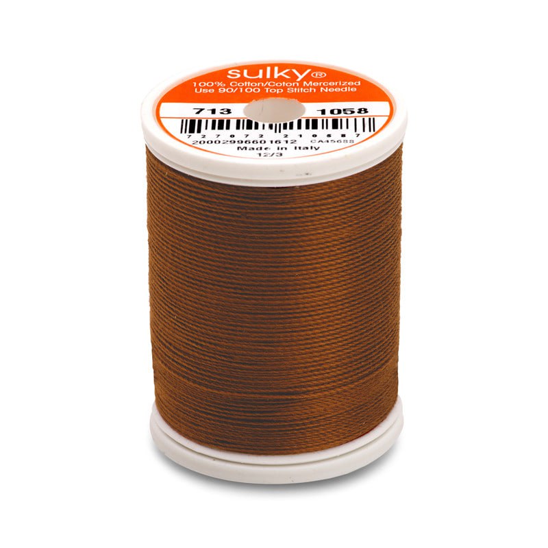 12 Wt Cotton Thread 330yds Tawny Brown 1058