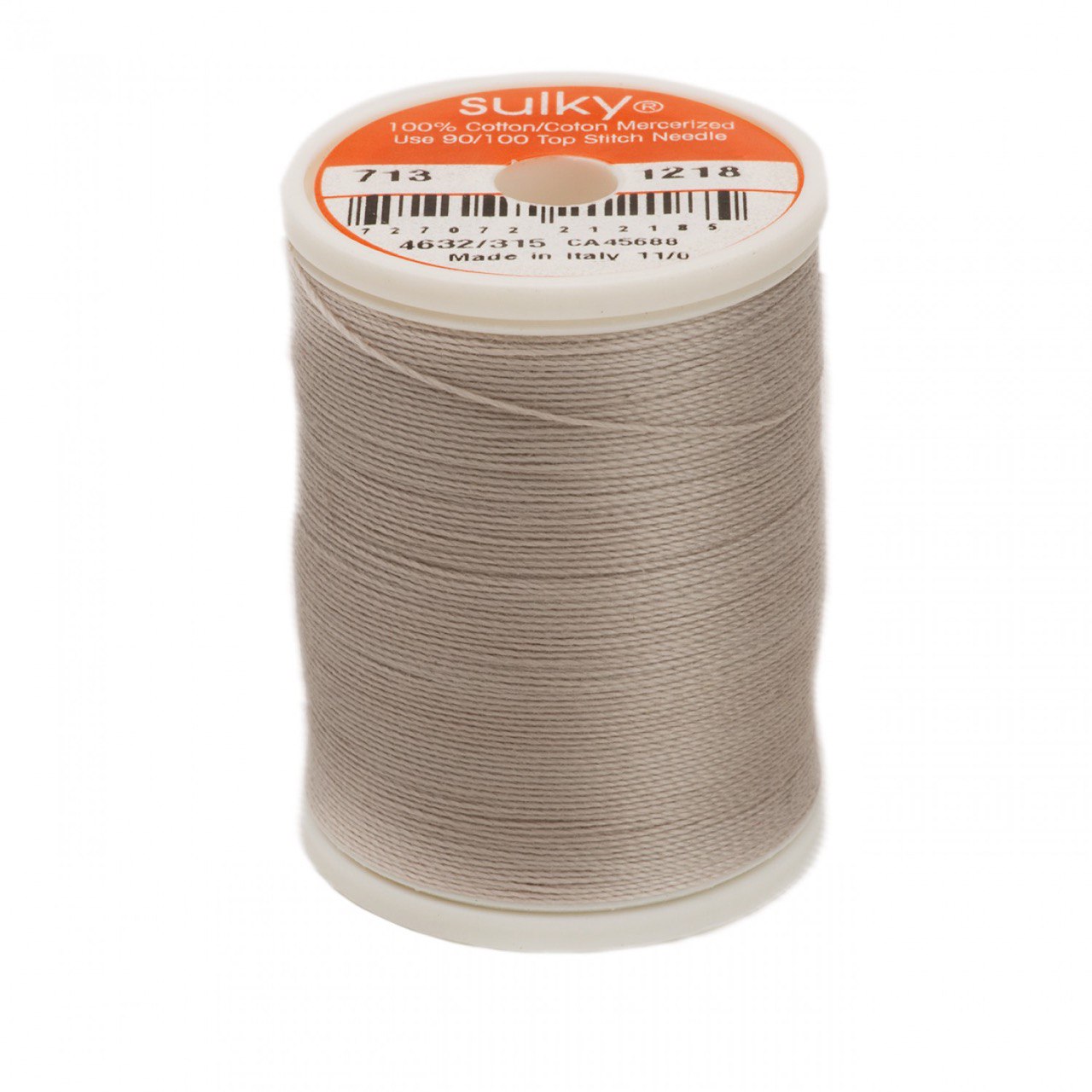 12 Wt Cotton Thread 330yds Silver Gray 1218
