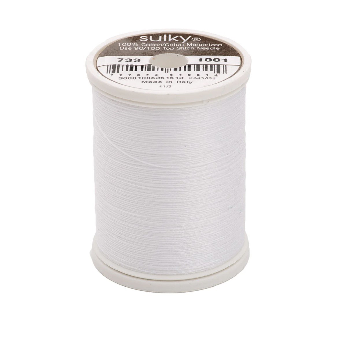30 Wt Cotton Thread 500yds Bright White 1001
