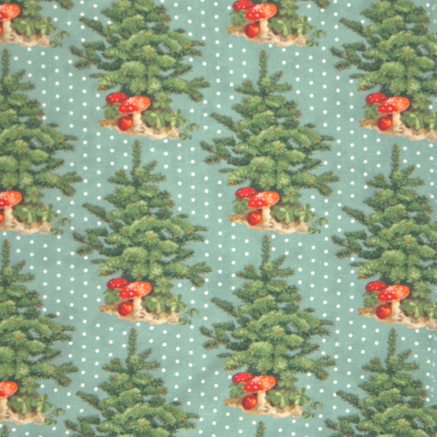 Christmas Faire Composed - Trees And Dots - Quilt Fabric