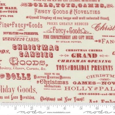 Christmas Faire Cream Ruby Red - Quilt Fabric