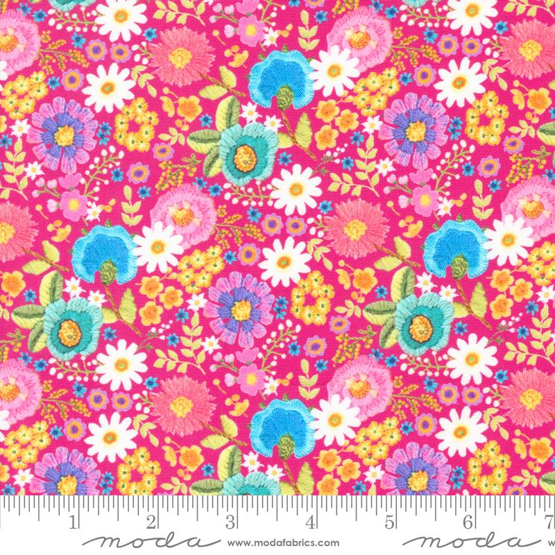 Vintage Soul Ditsy Floral - Hot Pink - Quilt Fabric