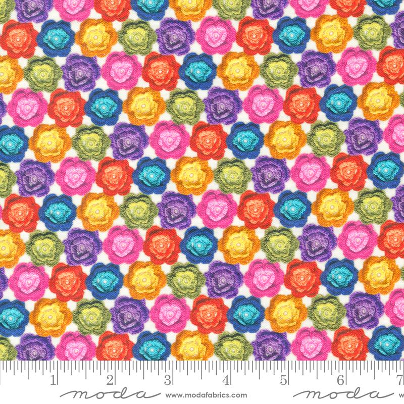 Vintage Soul Rosettes - Rainbow - Quilt Fabric