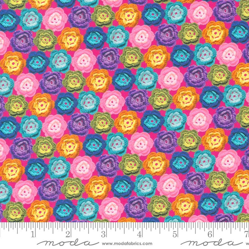 Vintage Soul Rosettes - Hot Pink - Quilt Fabric