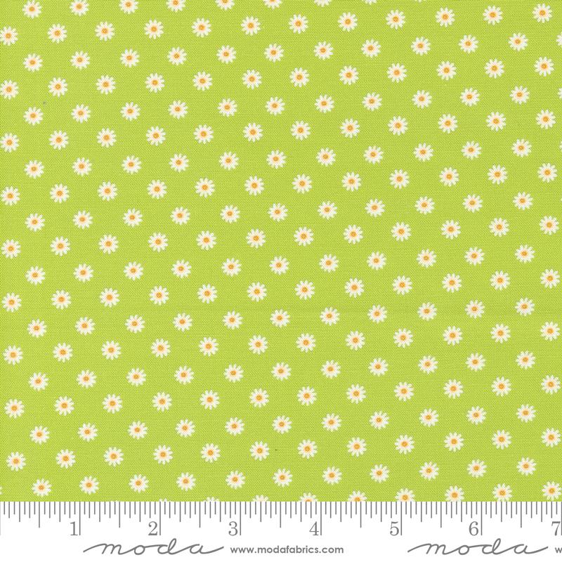 Vintage Soul Daisy Dot - Chartreuse - Quilt Fabric