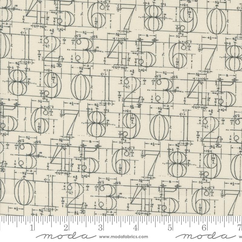 Sable & Swan Numbers - Ecru - Quilt Fabric