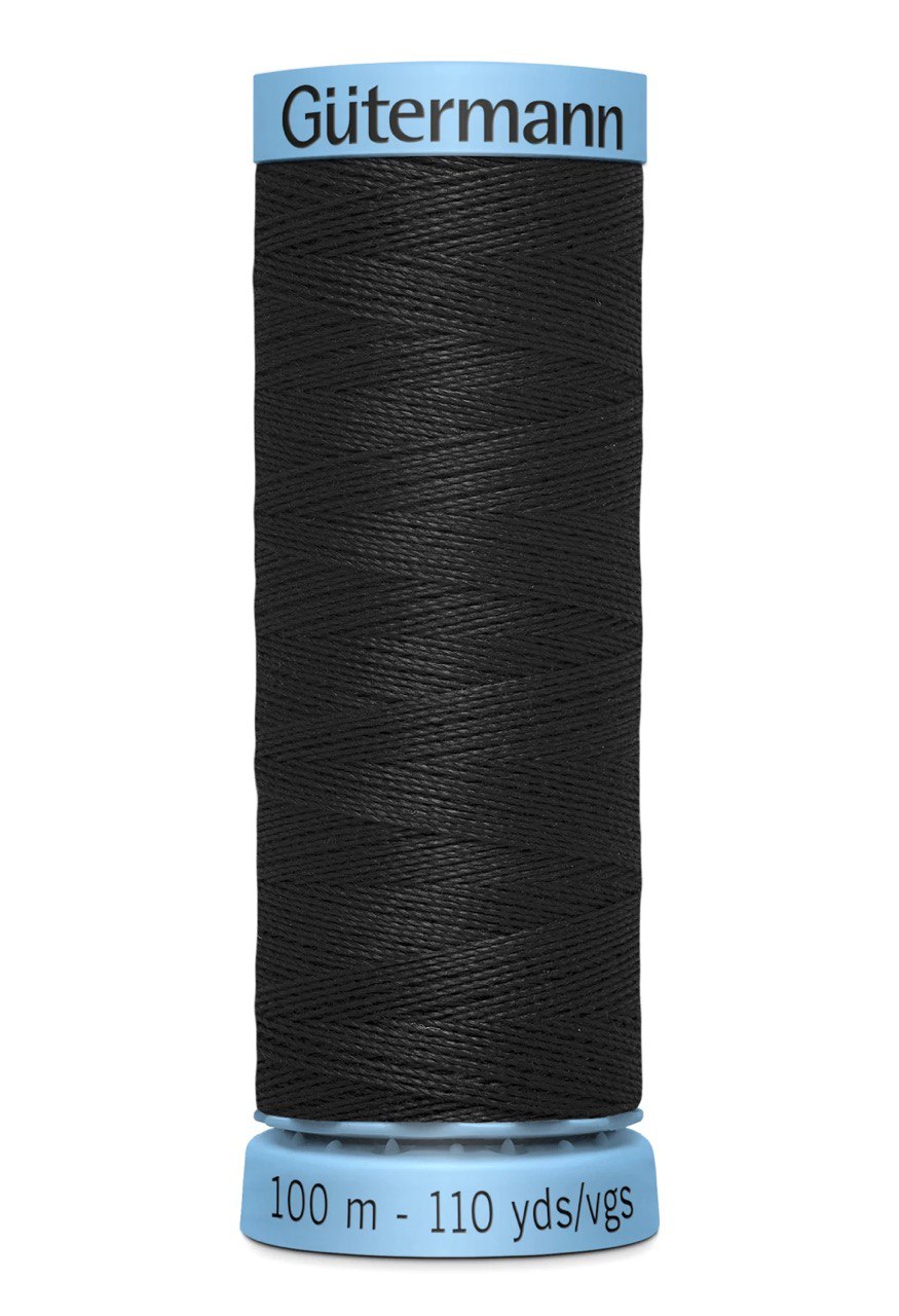 Silk Thread 110 yds Black 000