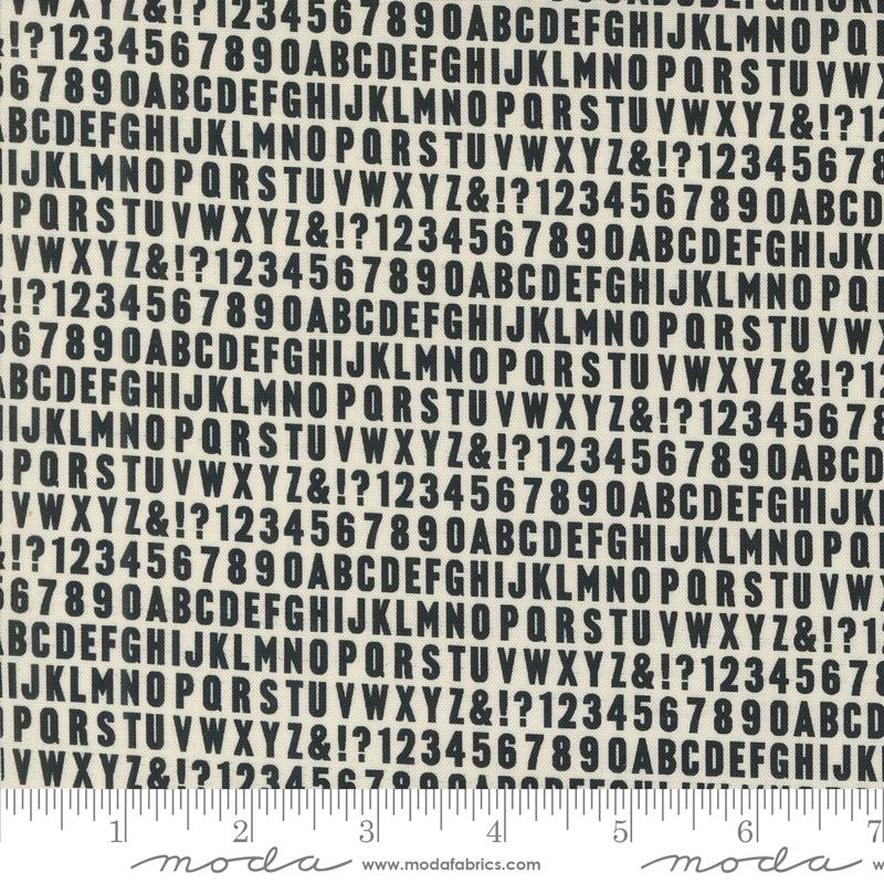 Sable & Swan Alphabet - Ecru - Quilt Fabric