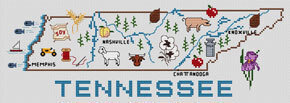 Tennessee Map - Cross Stitch Pattern