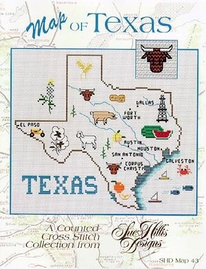 Texas Map - Cross Stitch Pattern